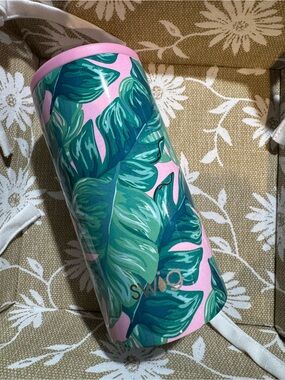 Swig Pink Tropical Leaf Insulated Tumbler